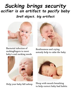 Baby pacifier helps stop finger sucking, calms crying, and aids peaceful sleep