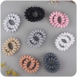 Baby Silicone Teether Bracelet Spiral Design Soft Food Grade Teething Toy For Infants BPA Free Matte Soothing Bracelet