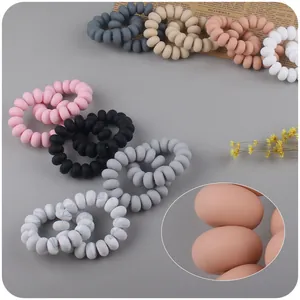 Matte telephone cord hair ties set in various colors with high-elastic spiral structure
