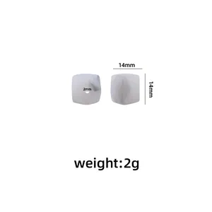14mm marble pattern square silicone bead for DIY baby teething toys and pacifier clips