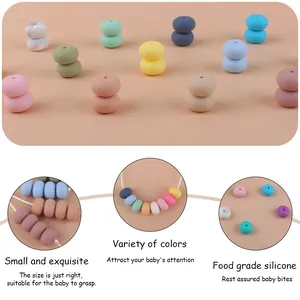 15mm Silikon Abakus-Perlen in Macaron-Farben für Baby-Beißringe und DIY-Ketten