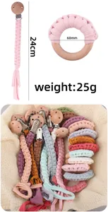 Spécifications de taille de l'attache-tétine en coton tissé et de l'anneau de dentition