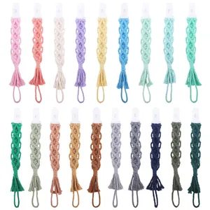 Catenelle portaciuccio in cotone macramè fatte a mano in venti colori con fibbie in plastica