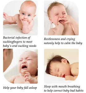 Infant teething chart showing thumb sucking, fussiness, and sleep issues for baby care