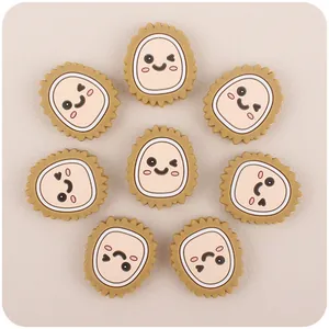 Cartoon Durian Baby Teething Beads Food Grade Silicone BPA Free DIY Pacifier Chain Accessories For Infant Teether Toys