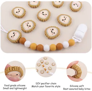 Detail of food-grade silicone durian beads for DIY baby pacifier clips and teething toys