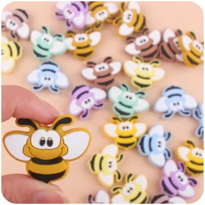 Bunte Silikonperlen in Bienenform für DIY-Schnullerketten und Beißringe für Babys