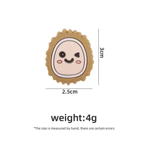 Cartoon durian silicone bead for DIY baby teether pacifier clip, 3cm size accessory