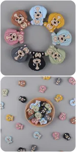 Vue détaillée de perles en silicone en forme de chien pour accessoires de dentition DIY