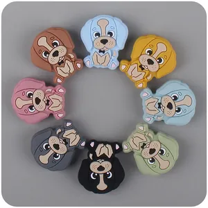 Perles de Dentition en Silicone Chien Dessin Animé Bijoux de Dentition Bébé Accessoires de Chaîne de Tétine DIY Jouets Molaires