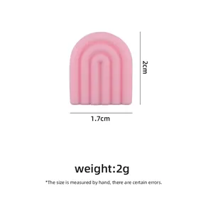Accessoire de dentition arc-en-ciel en silicone rose pour attache-tétine DIY 2cm x 1,7cm