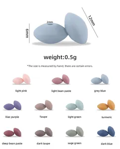 Detailed size chart for 12mm silicone abacus beads showing weight and color options