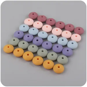 DIY colorful silicone abacus beads for baby pacifier clips and necklaces