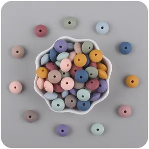 Morandi silicone abacus beads for DIY baby pacifier clips and teething jewelry sets