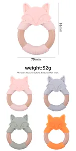Spécifications de taille pour l'anneau de dentition renard en silicone et hêtre