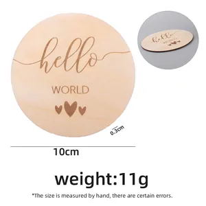 Cartes étapes bébé en bois faites à la main hello WORLD accessoires photo pour nouveau-nés