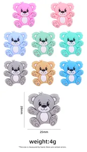Silikon Bär Koala Beißring Perlen Maße 28mm x 25mm für DIY Schnullerketten