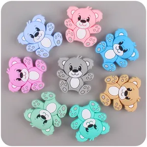 Baby Silikon-Bären in acht Farben für DIY-Schnullerketten und Armbänder