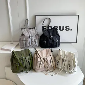 Women Vintage Canvas Multi-Pocket Crossbody Bag Large Capacity Functional Underarm Shoulder Bag For Daily Travel Casual Workwear Style