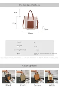 Spécifications de taille et tableau des matériaux pour le sac de téléphone bicolore