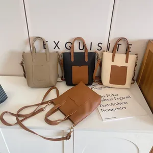 Sacs bandoulière pour téléphone en cuir PU texturé, coloris variés avec poignées