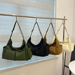 Borsa a tracolla in tela stile giapponese in quattro colori con grande capacità e tasche