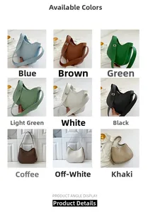 Minimalistische halfmaanvormige schoudertassen in diverse matte kleuren en leertexturen