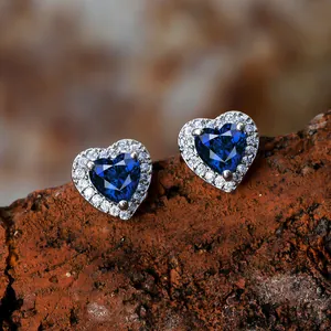 Elegant Copper Heart Zirconia Halo Stud Earrings With 925 Sterling Silver Earring Post K Gold Plated Jewelry For Women Daily Dating