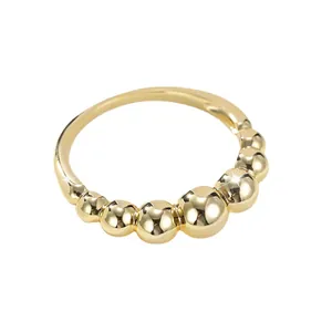 Anello con perline in oro lucido dal design minimalista a sfere sfumate da donna