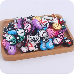 DIY cartoon animal PVC shoe charms set featuring axolotl and cat designs for clogs