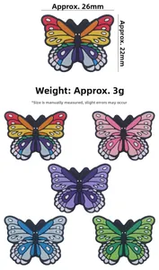 Spécifications de taille 26mm x 22mm des accessoires de dentition papillon en silicone coloré