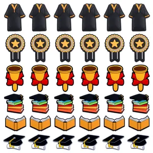 Perles en Silicone Thème Graduation pour Anneau de Dentition Bébé Accessoires de Chaîne de Tétine DIY Mortier Livre Médaille Perles en Silicone pour Création de Bijoux