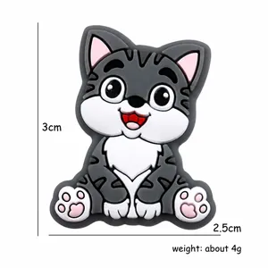 Perle en silicone chaton pour attaches-tétines, dimensions 3cm x 2,5cm, poids de 4g