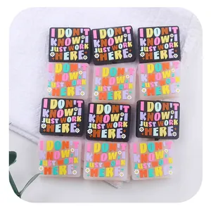 DIY silicone alphabet beads with cartoon phrases for baby pacifier clips and teething rings