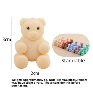 Perline di silicone a forma di orso per catenelle ciuccio fai-da-te e massaggiagengive
