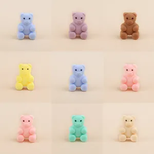 Cartoon Bear Silicone Beads For DIY Baby Pacifier Chain Teether Bracelet Accessory BPA Free Silicone Animal Loose Beads