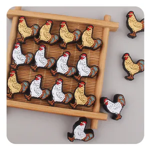 Cartoon rooster silicone beads for DIY baby pacifier clips and teething toys