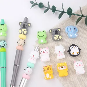 3D Cartoon Tier Silikonperlen Für Baby DIY Schnullerkette Beißring Armband Handgemachte Schmuckherstellung Zubehör