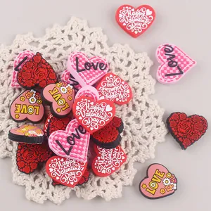 Cartoon heart silicone charms for baby teether pacifier clips and DIY accessories