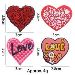 Cartoon heart silicone beads for baby teething rings and pacifier clip DIY accessories