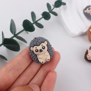 Cute cartoon hedgehog silicone bead for DIY pacifier chains and sensory jewelry making