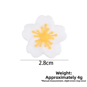 Perle fleur de bégonia en silicone pour attache-tétine DIY, 2,8cm diamètre et 4g poids