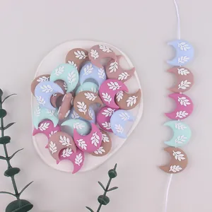Perle lunari in silicone con motivi a foglia per braccialetti fai-da-te e accessori moda