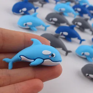 3D cartoon dolphin silicone beads for DIY pacifier chains and creative jewelry making