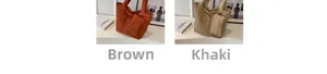Confronto dettagliato di borse shopper trapuntate in nylon marrone e kaki con mini pochette