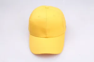 Classic yellow cotton safety baseball cap for students with six-panel design and curved brim