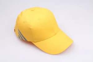 Kids bright yellow reflective safety baseball cap made of cotton for school activities