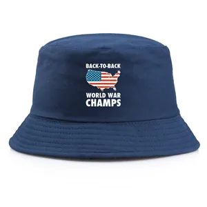 Bob bleu foncé en coton avec imprimé drapeau américain Back-To-Back World War