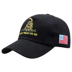 Casquette de Baseball Dont Tread On Me Drapeau de Gadsden en Coton Brodé Serpent à Sonnette Patch Drapeau Américain Pour Hommes Femmes