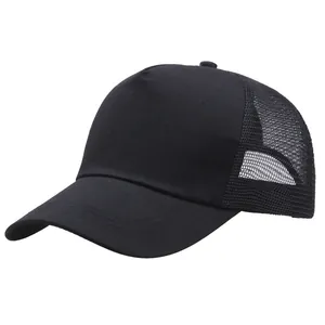 Casquette de Baseball en Filet Respirant Chapeau Trucker Réglable pour Hommes Femmes Coton Sergé Couleur Unie Protection Solaire